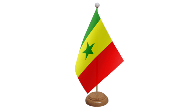 Senegal Small Flag with Wooden Stand